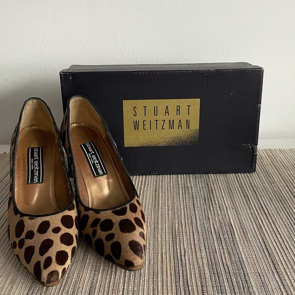 Stuart Weizmann Calf Hair Animal Print Pumps - Picture 2 of 14